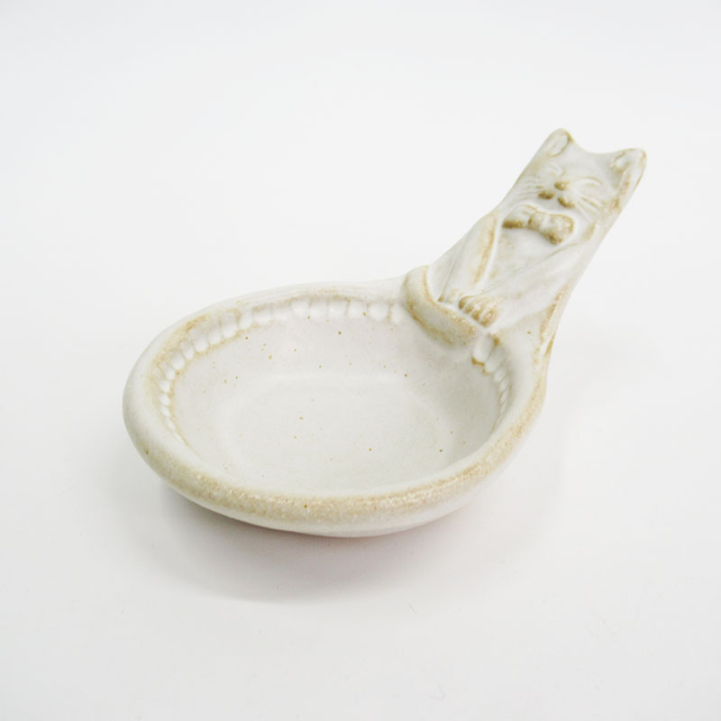 わかさま陶芸 宮澤賢治シリーズ スプーン小皿 ねこ